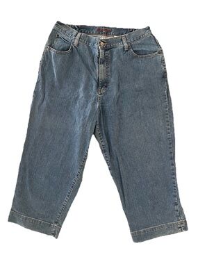 Eddie Bauer Women’s 16W Medium Wash Capri Jeans Cropped Stretch Y2K